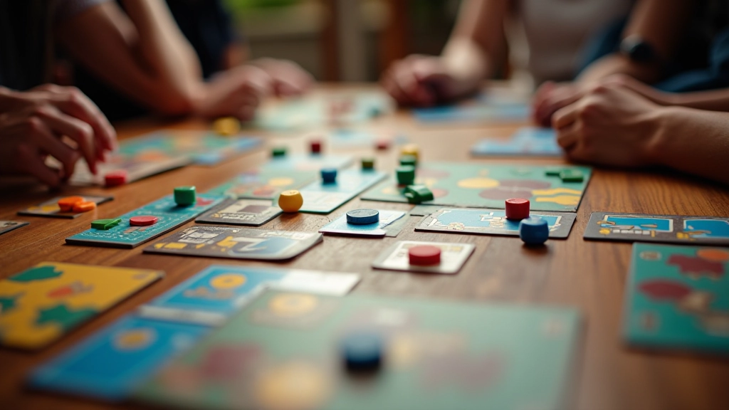 Board game components and pieces ready for play